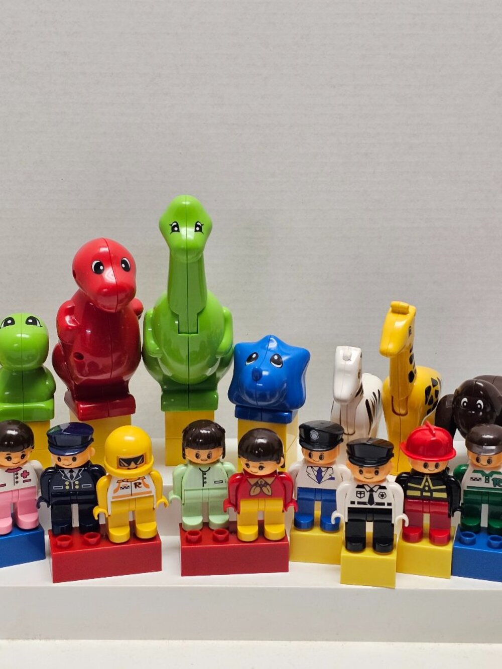 CP Toys Building Blocks Duplo Figures Animal Dinosaur Family Police Nurse Bundle